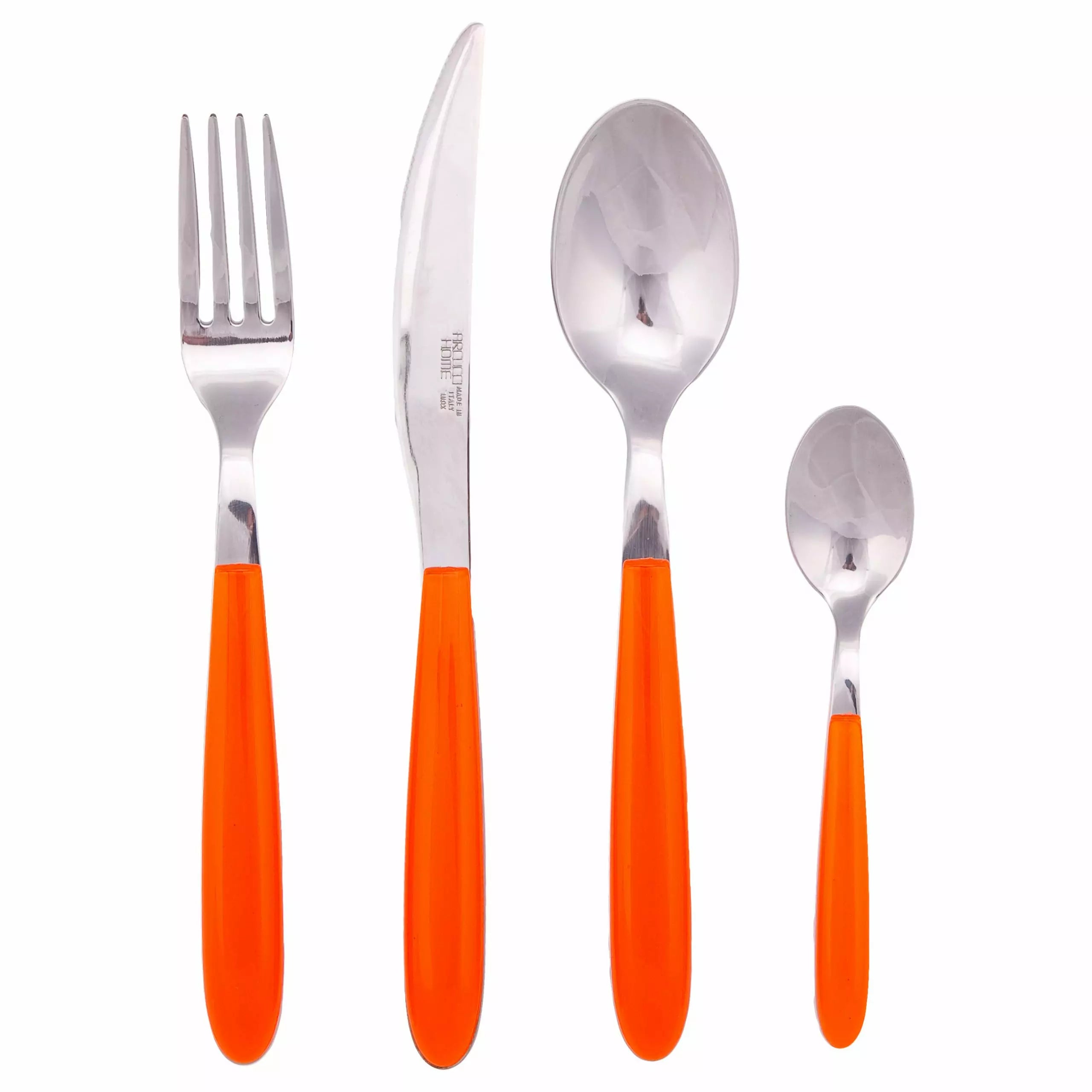 ARCUCCI – JUEGO DE CUBIERTOS CON CUCHILLO TENEDOR CUCHARA CUCHARITA - Mandarín